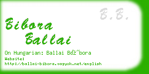 bibora ballai business card